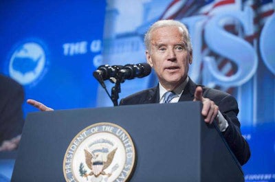 Joe Biden speaks at the U.S. Conference of Mayors in Washington D.C. Credit: Kevin Wolf/AP