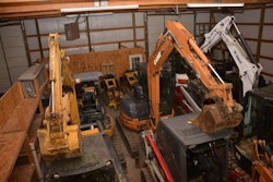 Some of the heavy equipment in the long list of machines recovered by law enforcement officials in the arrest of two men in connection to a large theft ring. Credit: Vanderburgh County Sheriff’s Office via ABC 6