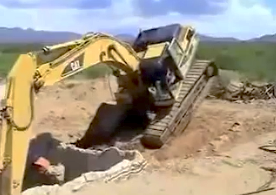 Excavator faceplant