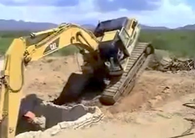 Excavator faceplant