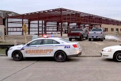 In this still from ABC 13 video, the jobsite where one worker was shot in a Wednesday morning robbery is seen.