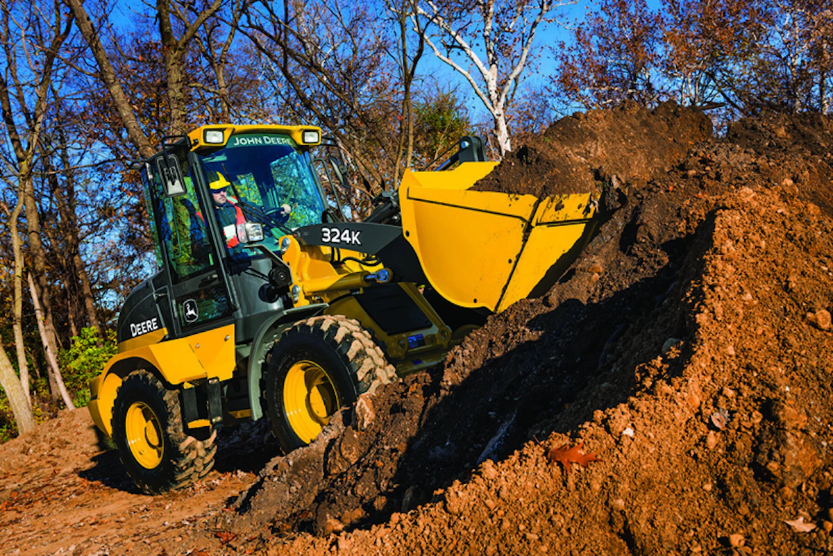John Deere’s 244K and 324K compact wheel loaders deliver tight turning ...
