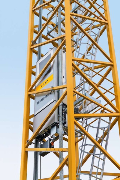Liebherr’s LiUP crane driver elevator can be retrofitted to existing systems as well as incorporated into new ones.