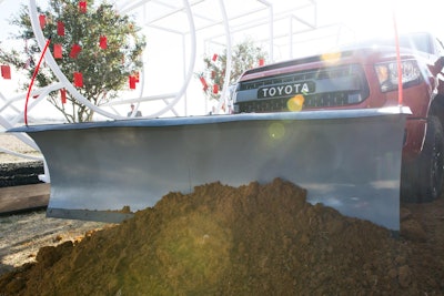 Tundra moves first dirt during ground breaking for new headquarters.