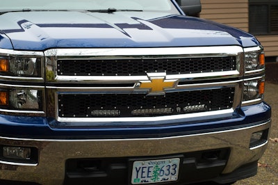 The Rigid Industries Complete LED Grille Kit and SR-Series lights are the perfect blend of form and function for 2014-newer Chevy Silverados.