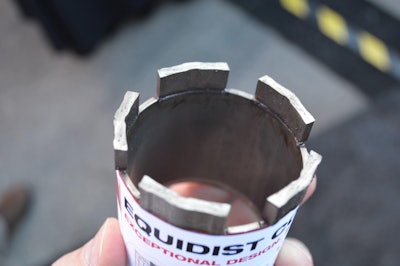 Equidist technology for diamond core bits improves cutting efficiency with precise positioning of the diamond bits and a sight wave to the segments.