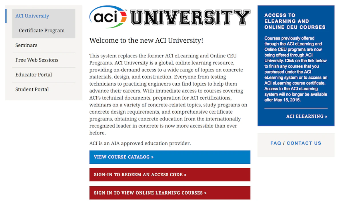 American Concrete Institute launches ACI University; online hub offers ...