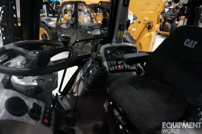 Inside the cab of the new Cat 420F2 IT.