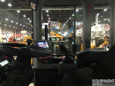 Inside the cab of the 938M.