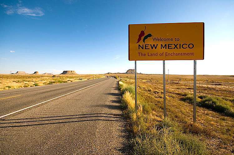 New Mexico highway welcome sign