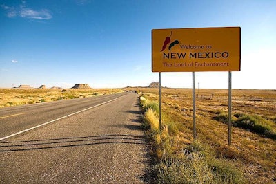 New Mexico highway welcome sign