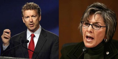 Republican Sen. Rand Paul and Democratic Sen. Barbara Boxer.
