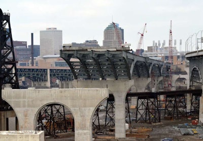 Progress on Cleveland’s Innerbelt Bridge construction in December 2014. Credit: Erik Drost/Flickr