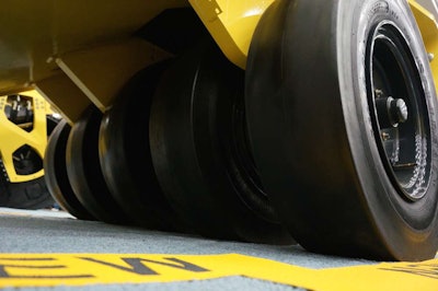 As part of the redesign, Bomag moved the BW11RH-5’s set of five tires from the rear to the front of the machine.
