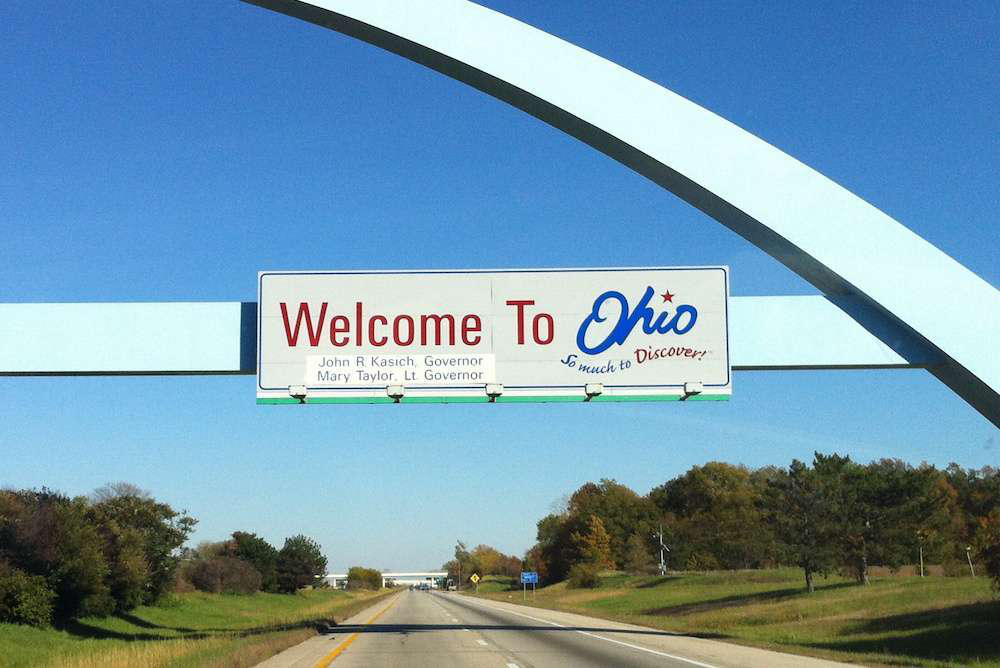 Ohio Welcome sign arch