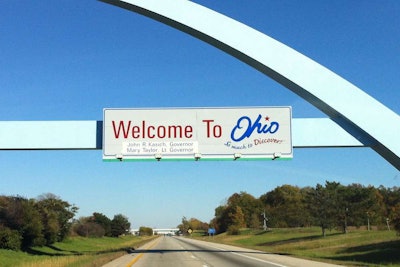 Ohio Welcome sign arch