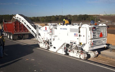 The RX-600e cold planer is one of the first machines to support Roadtec’s new production reporting feature.