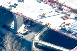 An overhead look at the section of the bridge where the worker fell. Credit: KOMO TV footage
