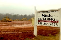 Still from footage shot by WLOS TV shows the jobsite run by Sisk Grading where Luckadoo was killed.