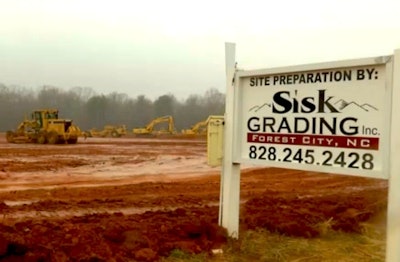 Still from footage shot by WLOS TV shows the jobsite run by Sisk Grading where Luckadoo was killed.