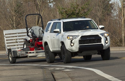 Highway fuel economy empty is in the low 20s, while towing smaller trailer like this drops it into the low-teens.