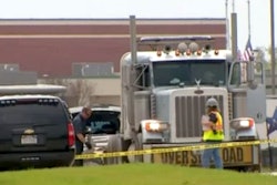 The jobsite and truck involved in the accident are seen in this still from NBC footage.