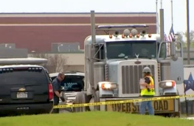 The jobsite and truck involved in the accident are seen in this still from NBC footage.