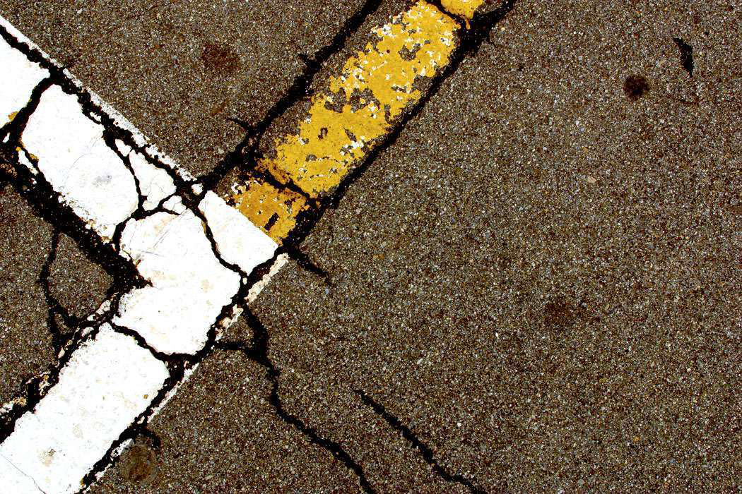 Cracked parking lot asphalt