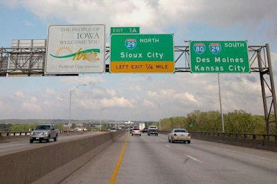 Interstate 80 coming into Iowa. Credit: Flickr user Nathan Bush