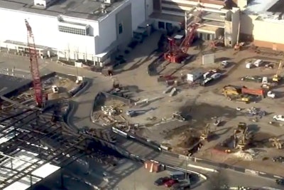Footage from WPVI shows an aerial view of the mall construction site.