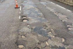 Oklahoma highway with potholes