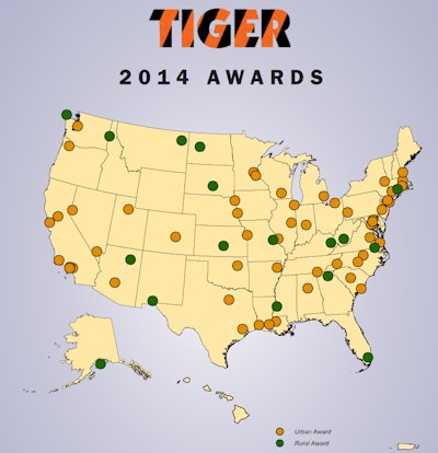 2014 USDOT TIGER awards map