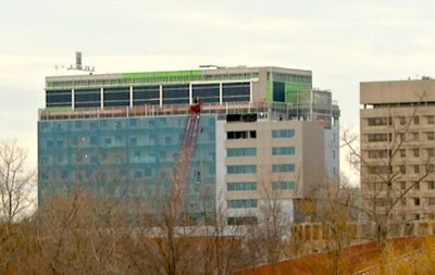 Construction at UConn Health Center in Farmington was stopped after a noose was found on the jobsite, seen in this still from NBC.