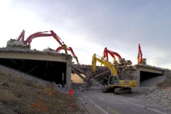 Utah excavator bridge demolition time-lapse