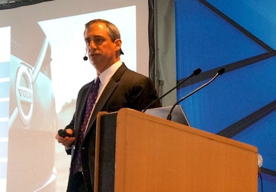 Weissburg speaks at Intermat 2015.