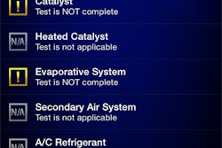 Screenshot of BlueDriver bing used on an iPhone6 shows just a small portion of the scans it does.