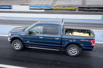 Each truck was subjected to numerous acceleration and braking runs on the dragstrip, the bed both empty and loaded.