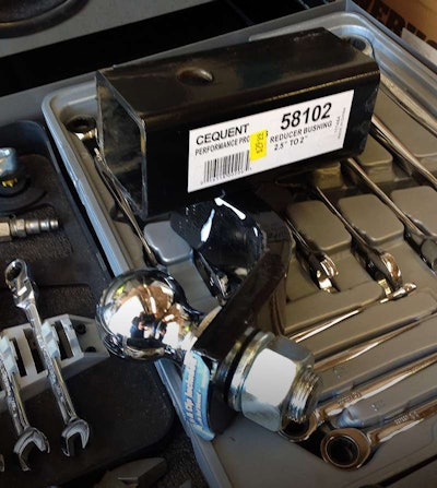 Heavy-duty pickups with 2.5″ receivers lose towing capacity when a 2″ adapter is used.