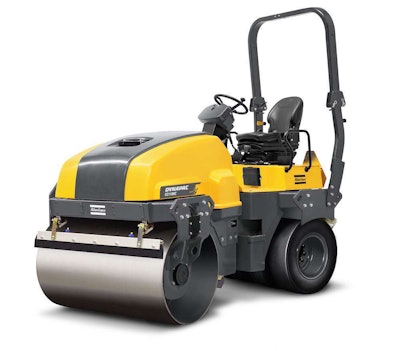 Left hand side, front view of Dynapac CC1100C