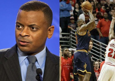 Foxx, left, says the country’s infrastructure needs a buzzer beater like the one James provided against the Bulls Sunday.
