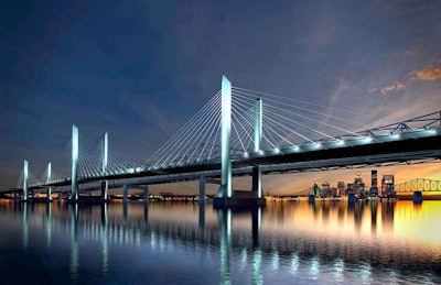 Ohio River Bridges Project downtown bridge at night