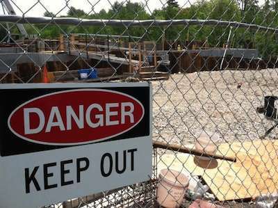 A worker survived a 25-foot fall into the basement of the Oxford Wastewater Treatment Facility earlier this week. Credit: WMTW TV