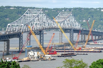 Construction progress on the new Tappan Zee Bridge as of May 20, 2015.