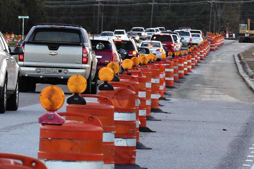 Traffic in a work zone