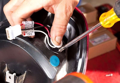 Use the self-tapping screws to secure in the opening.