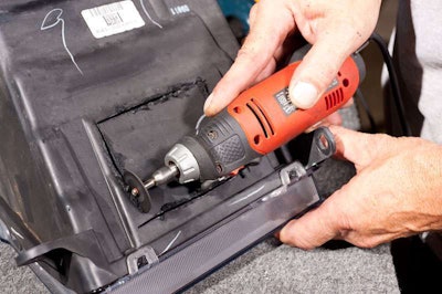 Some headlight housings, like those on newer Ram pickups, requires cutting a panel out of the back of the plastic headlight assembly to access the headlight reflector housing. Cut carefully.