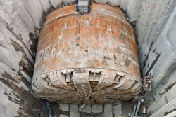 In March, Bertha chewed through the pit wall and parked to be prepared for repair. Credit: WSDOT Flickr