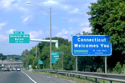 Connecticut welcome sign