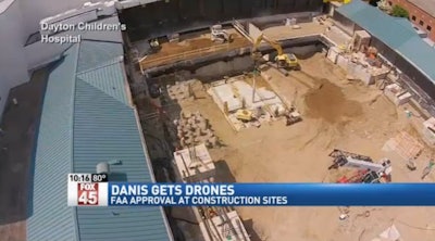 An overhead view of progress on Dayton Children’s Hospital shot by the Danis drone.