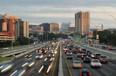 Interstate 35 through East Austin, Texas.